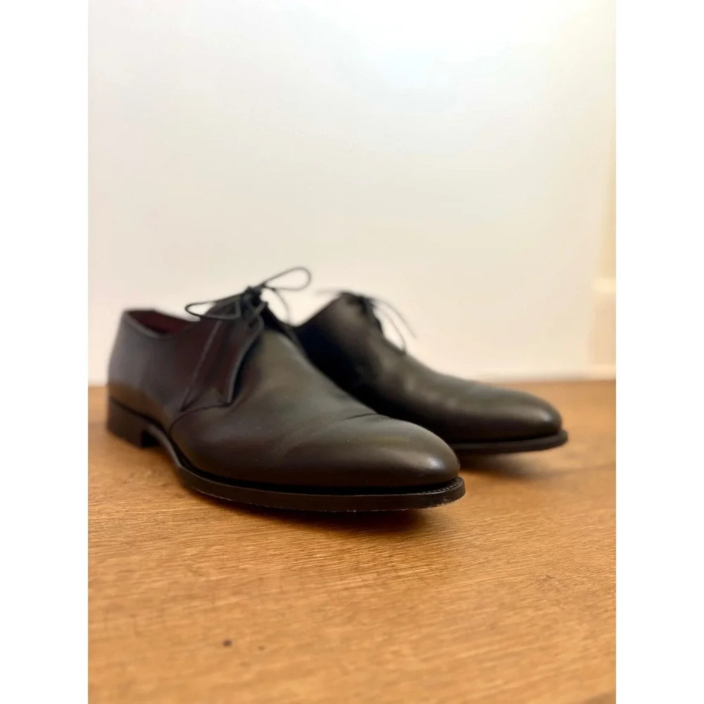 Sid Mashburn Size 10 Black Leather 2 Eyelet Gibson Derby Shoes Made England